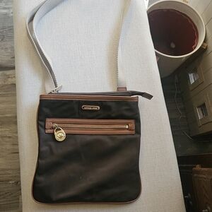 Michael Kors Black and Brown Messenger Bag